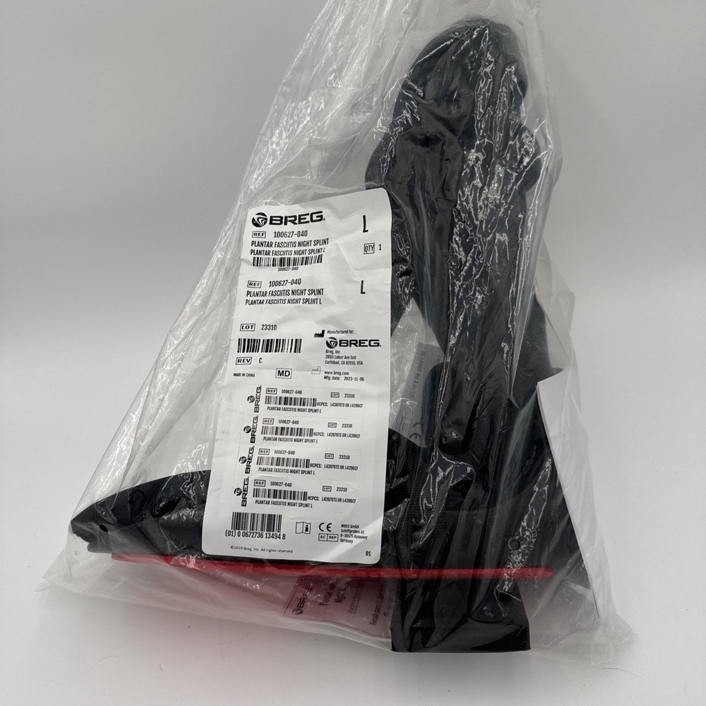 NEW BREG PLANTAR FASCIITIS NIGHT SPLINT BLACK LARGE ADJUSTABLE ORTHOPAEDIC